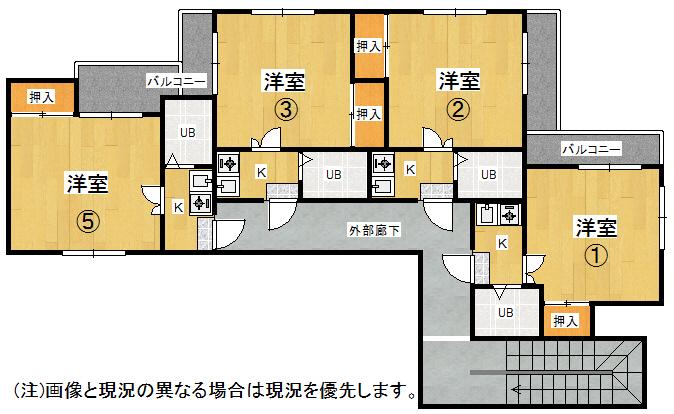 レジオン高岡(1K/3階)の間取り写真