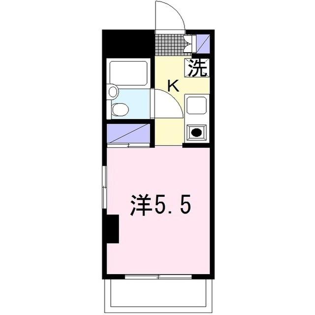 スカイコート大和(ワンルーム/2階)の間取り写真