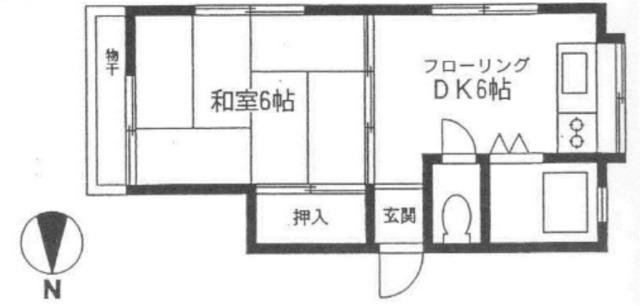 宏和ハイツアネックス(1DK/1階)の間取り写真