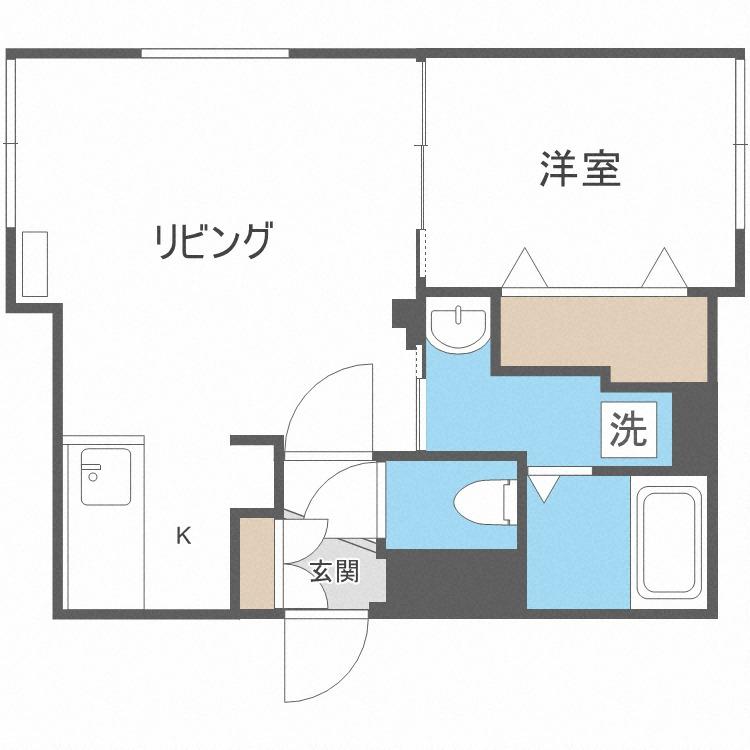 セレナーデ北円山(1LDK/1階)の間取り写真
