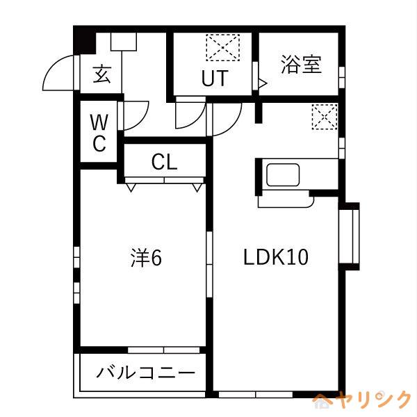 アネックス レイメイ(1LDK/1階)の間取り写真