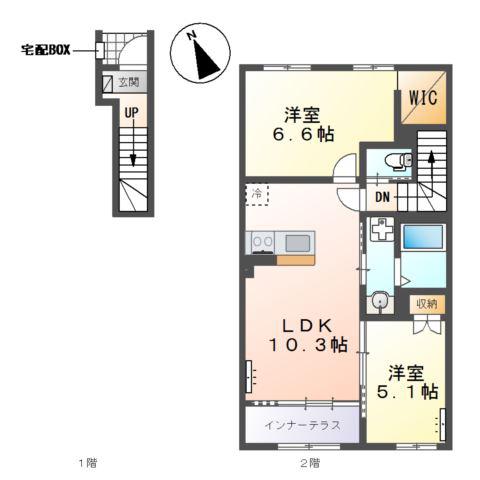 サンビスタ(2LDK/2階)の間取り写真