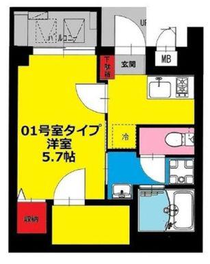 BCASA FORZA 南砂(1SLDK/2階)の間取り写真