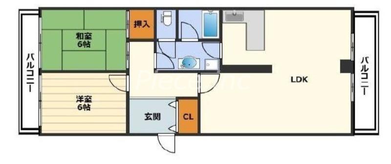 さざなみプラザ22号棟(2LDK/4階)の間取り写真