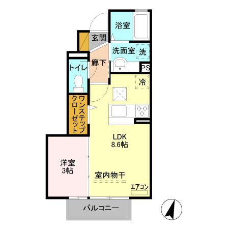 アルドーレ A(1LDK/1階)の間取り写真