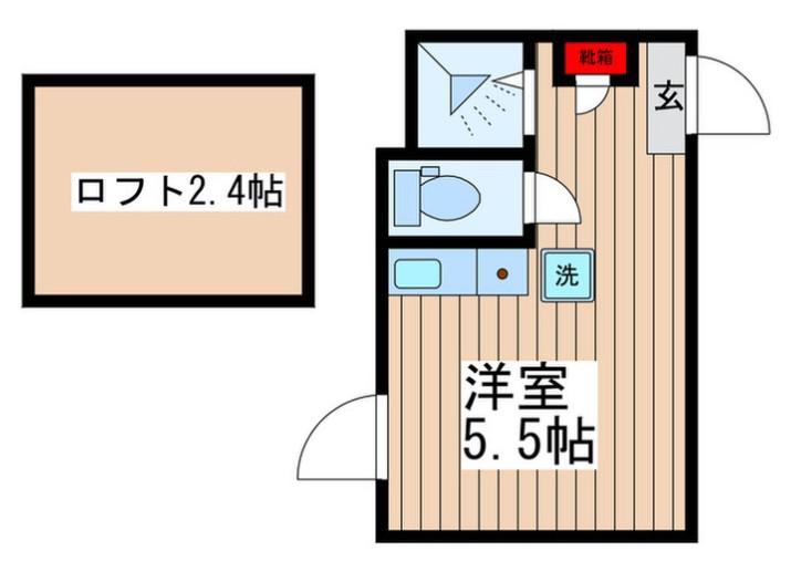 TORTUE PORTE 102(ワンルーム/1階)の間取り写真