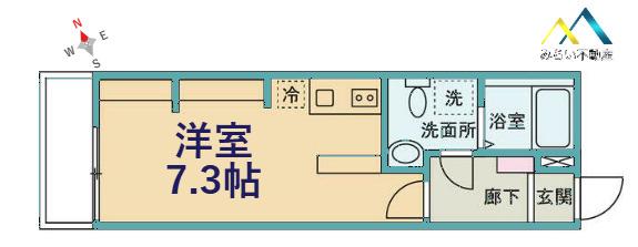 グラッソ戸部(ワンルーム/3階)の間取り写真