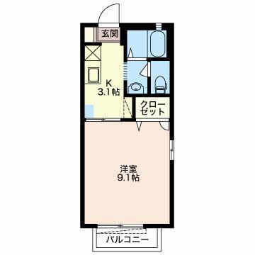 ソレイユ寿香(1K/1階)の間取り写真
