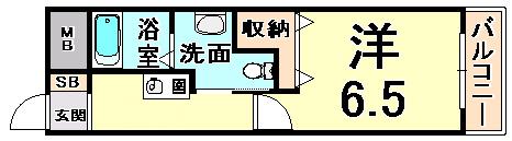 ハイツ24(1K/2階)の間取り写真