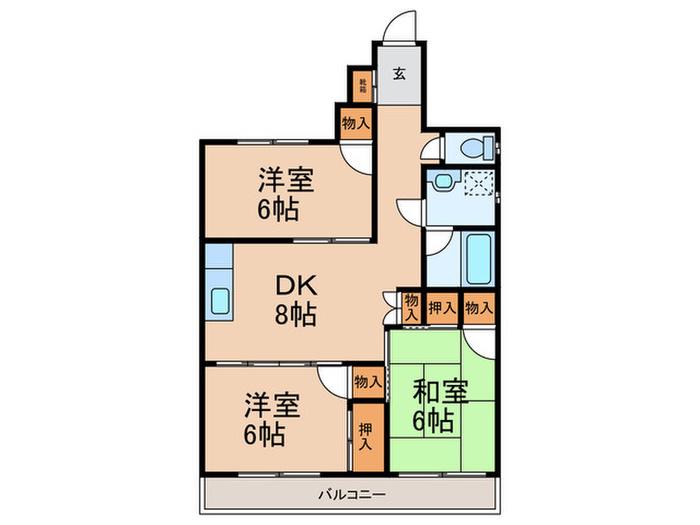 諏訪ビル(3DK/3階)の間取り写真