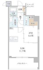 MAISON COULEUR UESHIO(1LDK/4階)の間取り写真
