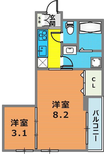 LUMINOFORESTA(2K/2階)の間取り写真