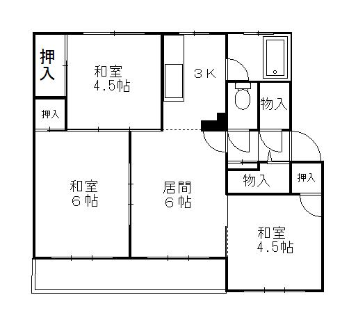 若草501マンション(3LDK/5階)の間取り写真