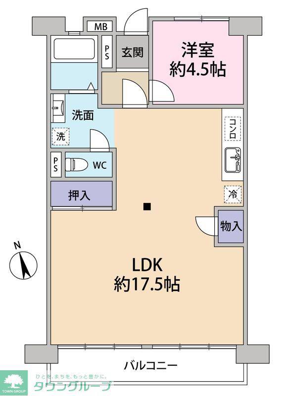 コーポ太田窪(1LDK/4階)の間取り写真