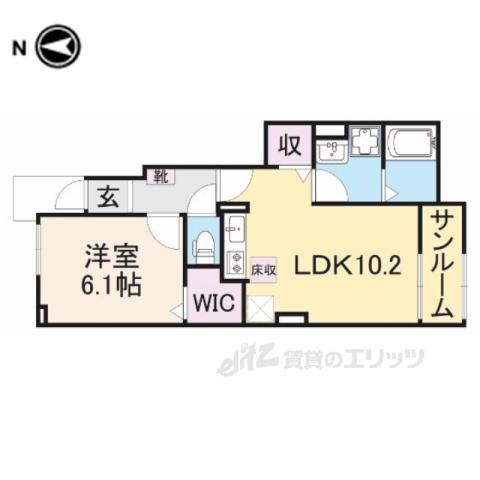 ベルソレイユ2(1LDK/1階)の間取り写真