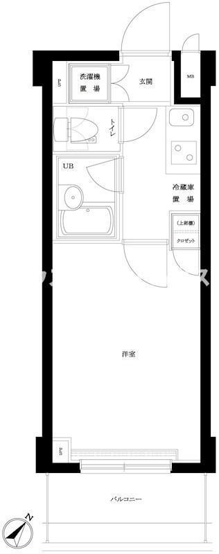 ルーブル巣鴨(1K/3階)の間取り写真