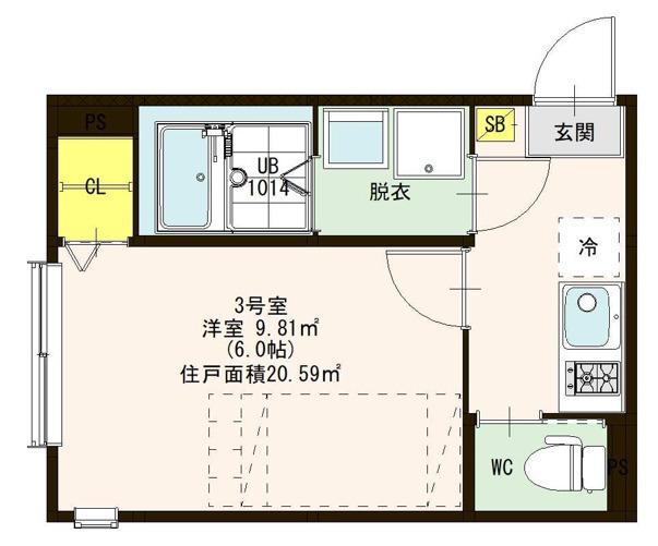 MAISON DE FLORA(1K/2階)の間取り写真