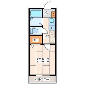 ステーションヴィラ大口Ⅰ(1K/2階)の間取り写真