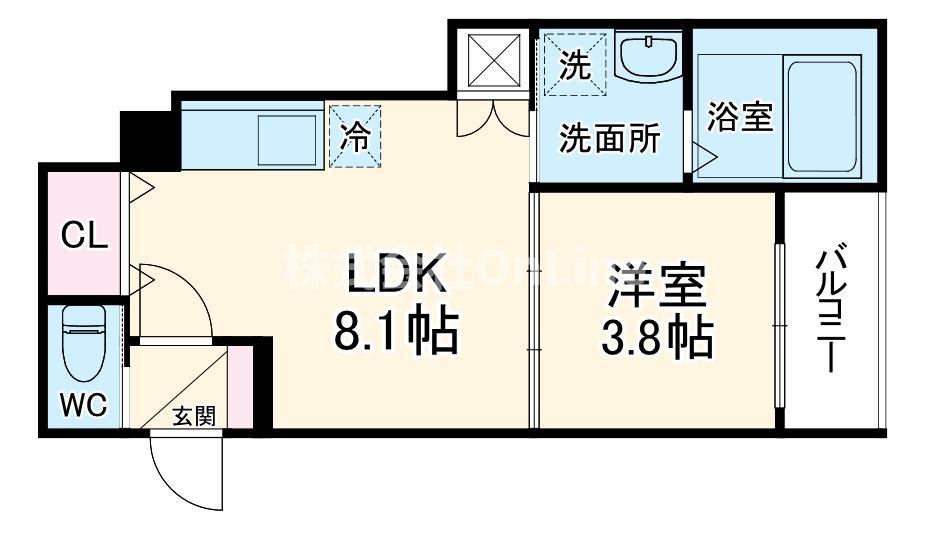 F ASECIA AMUZ II(1LDK/3階)の間取り写真