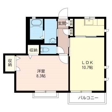 ラ フォンターナ都立家政(1LDK/1階)の間取り写真