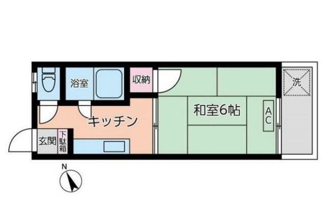 第5キタハラハイツ(1K/1階)の間取り写真