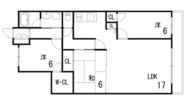 プライムレジデンス西宮(3LDK/6階)の間取り写真