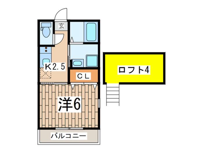 海の見える丘テラス富岡(1K/2階)の間取り写真