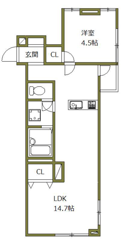 オーナーズマンション(1LDK/3階)の間取り写真