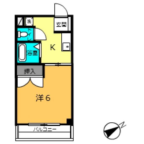 コーシュービル88(1K/3階)の間取り写真