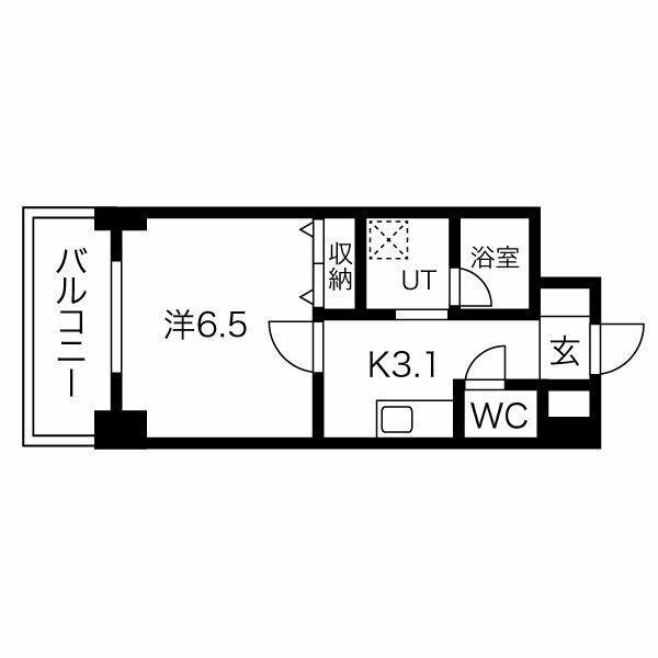 GROOVE平野(1K/3階)の間取り写真