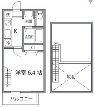 セピアコート仙川-女性限定-(1K/2階)の間取り写真