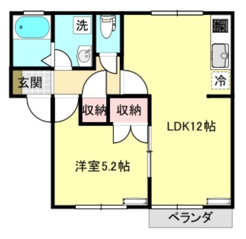 コーポさくら(1LDK/1階)の間取り写真