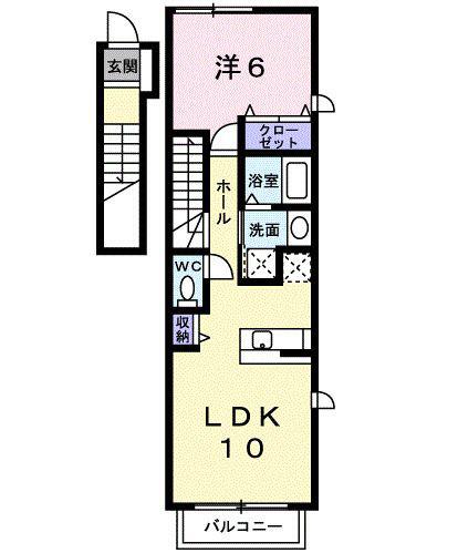 グレイスフルハウス(1LDK/2階)の間取り写真