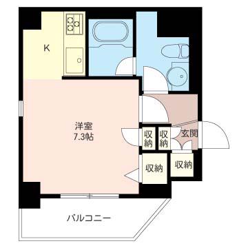 マストライフ日本橋本町(1K/6階)の間取り写真