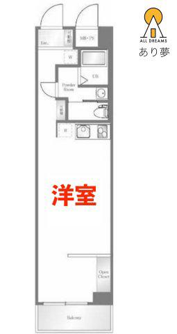 グローリア初穂横浜(ワンルーム/1階)の間取り写真