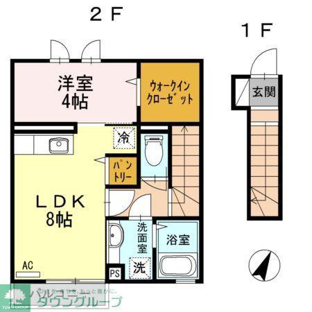 エトワール平山(1LDK/2階)の間取り写真