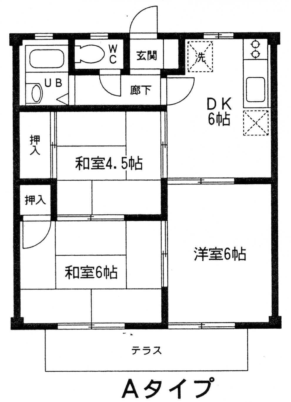 Bメゾン芳賀(3DK/2階)の間取り写真