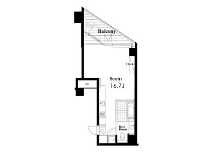 カスタリア広尾(ワンルーム/6階)の間取り写真