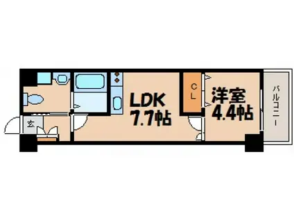 K.BLD(1LDK/5階)の間取り写真