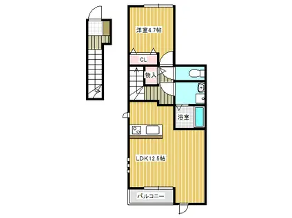 ILIMA明石南(1LDK/2階)の間取り写真