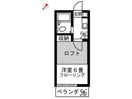 バルビゾンMITAKA(ワンルーム/2階)の間取り写真