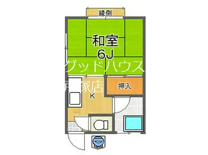 ハイツ坂田(1K/1階)の間取り写真