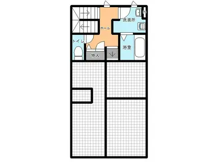 アイリス虹B(1SLDK/2階)の間取り写真