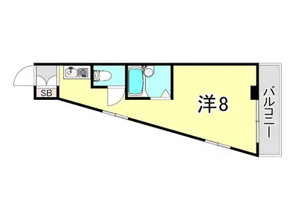エクセル妙法寺(ワンルーム/2階)の間取り写真
