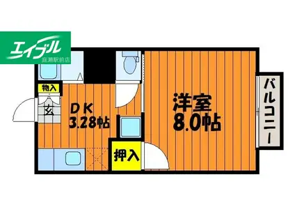 カルチェラタンD(1K/1階)の間取り写真