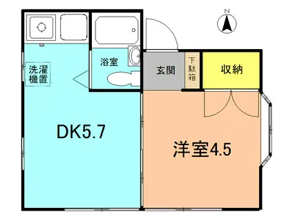 D-CASA平塚(1DK/1階)の間取り写真