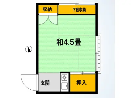 幸和荘(1K/2階)の間取り写真