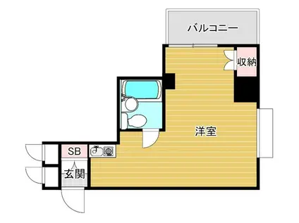 ウエスト北小岩(ワンルーム/3階)の間取り写真