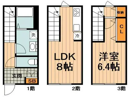 MOK-TERRACE志木(1LDK/1階)の間取り写真