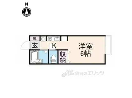 ジョイフル東生駒A(1K/1階)の間取り写真